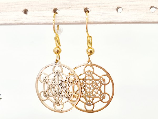 Boucles oreilles Cube de Métatron